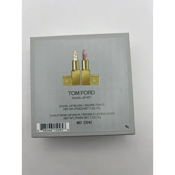 Tom Ford Soleil Lip Set,Soleil Lip Blush+Sunlit Rose Lip Balm, Full Size New - Picture 2 of 2